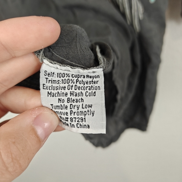 Johnny Was Grey Blue Embroidered Tunic Top, Size LG Bohemian Lagenlook Boho - Picture 14 of 14